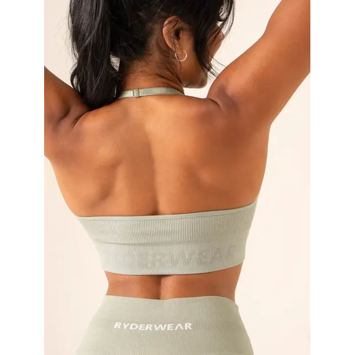Топ Ryderwear Lift Rib Seamless Halter Sports Bra - Sage