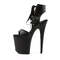 Босоножки Pleaser Flamingo-800-14, каблук 8 дюймов, ботильоны со шнуровкой спереди 4 дюйма, чёрная веганская кожа/чёрный