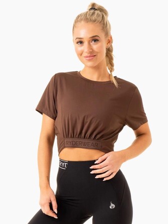 Топ Level Up Cropped T-Shirt - Chocolate
