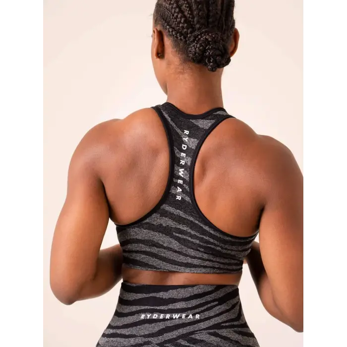 Топ Ryderwear Zebra Seamless Sports Bra - Grey Marl/Black Zebra