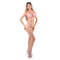 Костюм-бикини с перекрестными ремнями и стразами Dancewear Star-03RS, розовый