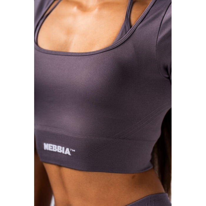 Топ Nebbia Shaping Crop Top FLOW SEAMLESS Dark Grey 499
