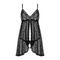 Пеньюар Obsessive Sedila Babydoll чорний мереживний з відкритою спиною