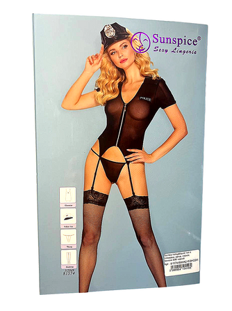 Костюм Поліцейської Sunspice топ з підтяжками, кепка, стрінги, панчохи, S/M