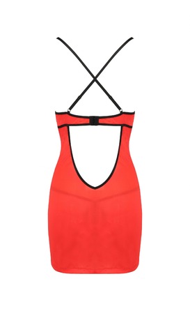 Сукня червона з чорною обробкою та трусики стрінги FEMMINA CHEMISE S/M - Passion