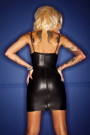 Платье эротическое с сеткой на груди Noir Handmade F078 черное, L