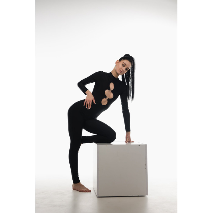 HEART Kомбінезон — Смілива Елегантність Для Pole Dance, Розтяжки, Повітряних Видів Спорту Та Сценічних Виступів - чорний
