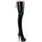 Чоботи Pleaser Delight-4017 на підборах 6 дюймів, з мереживом ззаду 1 3/4 дюйма та еластичною промежністю, блискавка збоку, чорний еластичний лак