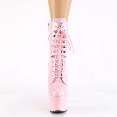 Ботинки Sky-1020, каблук 7 дюймов, высота ботинок 6 см, шнуровка спереди, молния сбоку, нежно-розовый