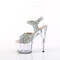 Босоніжки Pleaser Adore-708N-RS на підборах 7 дюймів, 2 3/4 дюйма PF RS з прикрашеним ремінцем на щиколотці, срібні стрази/прозорі