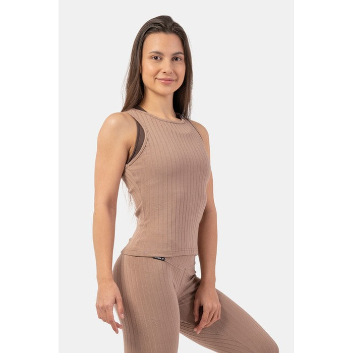 МАЙКА ORGANIC COTTON RIBBED TANK TOP BROWN 414 Beige