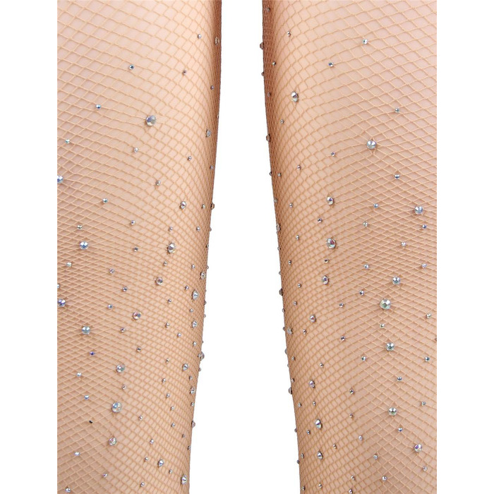 Колготки в сеточку со стразами Star Night телесного цвета XS-M