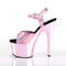 Босоножки Pleaser Adore-709HGCH, каблук 7 дюймов, ремешок на щиколотке 2 3/4 дюйма, нежно-розовый