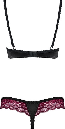 Комплект эротического белья Obsessive 842-SET-5 бордовый, S/M