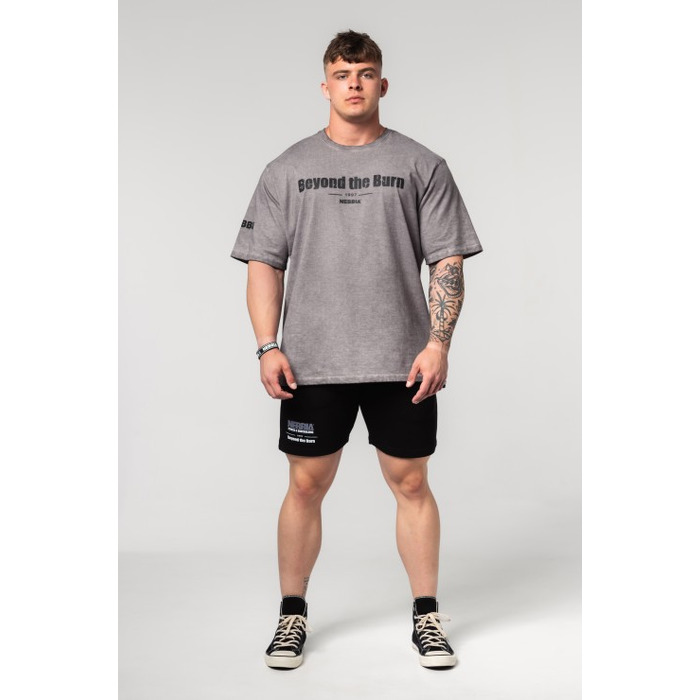 Футболка Nebbia Washed-off Heavyweight Cotton Oversized T-shirt GRIND Light Grey 370