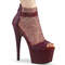 Босоніжки Pleaser Adore-765RM *7 дюймів на підборах, 2 3/4 дюйма з закритою спинкою, блискавка ззаду, бордові