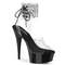 Босоніжки Pleaser Delight-691-2RS *6 дюймів на підборах, 1 3/4 дюйма з манжетою на щиколотці PF з RS, прозорі/чорні