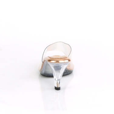 Шлёпанцы Belle-301, каблук 3 дюйма, высота стебля PF 1/8 дюйма, розовое золото/прозрачный