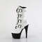 Чоботи Pleaser Adore-1046TT *7 дюймів на підборах, 2 3/4 дюйма, двоколірні, зі шнурівкою, блискавка збоку, білі/чорні