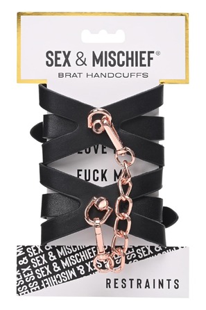 Наручники Sex and Mischief черные, 28 см