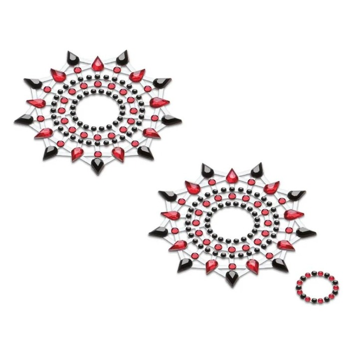 Украшения со стразами для груди Gloria Petits Joujoux, красно-черные