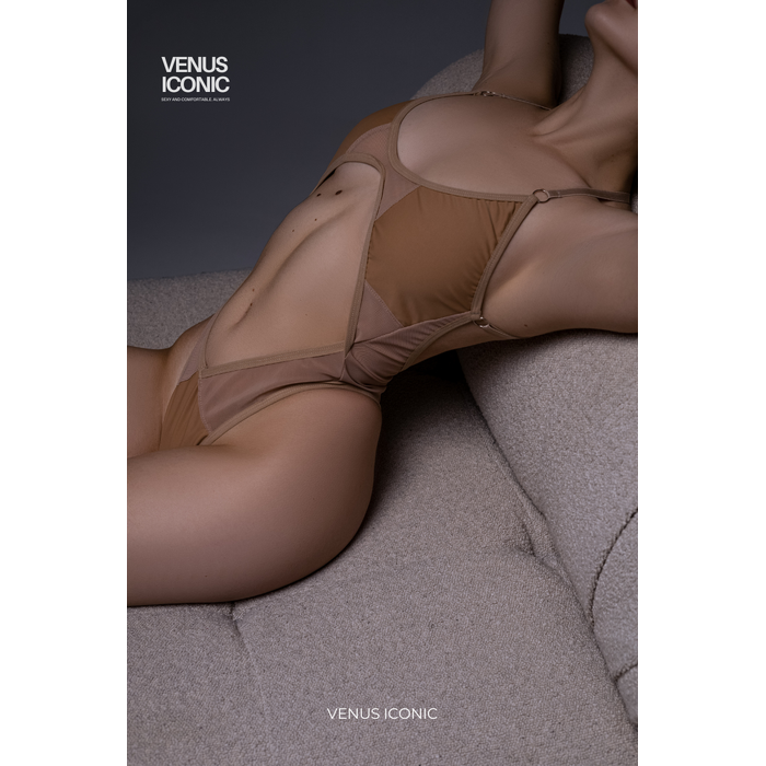 Боди Venus Iconic NAKED EDEN из сетки и бифлекса для танцев