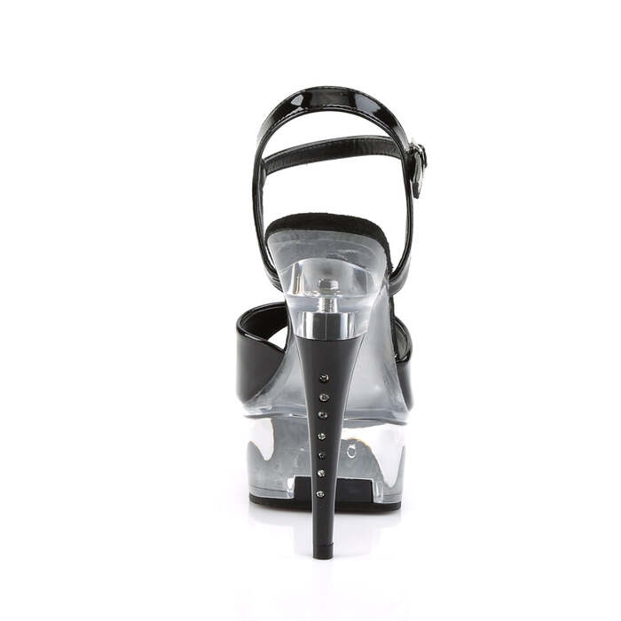 Босоножки Captiva-609, 6-дюймовые, с ремешком на щиколотке, босоножкии PF, с задником на каблуке, черные/прозрачные