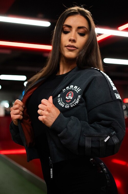 Бомбер Nebbia Washed Bomber Jacket with Contrast Lining LEGEND Black 784