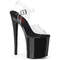Босоніжки Pleaser Naughty-808 на підборах 8 дюймів, босоніжки з ремінцем на щиколотці Comfort шириною 4 дюйми, прозорі/чорні