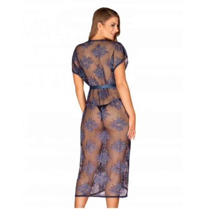 Кружевной халат OBSESSIVE - FLOWLACE PEIGNOIR L/XL