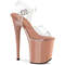 Босоніжки Pleaser Flamingo-808 на підборах 8 дюймів, босоніжки з ремінцем на щиколотці 4 дюйми, прозорі/рум'яні