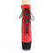 Чоботи Pleaser Adore-1020FSTT *7-дюймовий каблук, 2 3/4-дюймові двоколірні черевики на шнурівці з блискавкою збоку, червоні/чорні