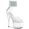 Босоножки Pleaser Adore-724RS-02, каблук 7 дюймов, манжета на щиколотке 2 3/4 дюйма, босоножкии с PF-застежкой, молния сзади, прозрачный/черный
