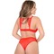 Трусики з квітковою аплікацією та відкритим доступом Daring Intimates червоний, S/M