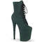 Ботинки Pleaser Flamingo-1020FS *Каблук 8 дюймов, 4-дюймовый PF-ботинок со шнуровкой спереди, молния сбоку, зелёный