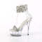 Босоніжки Pleaser Delight-627RS на підборах 6 дюймів, босоніжки з манжетою на щиколотці 1 3/4 дюйма з RS, блискавка ззаду, сріблясті/прозорі