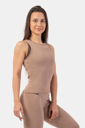 МАЙКА ORGANIC COTTON RIBBED TANK TOP BROWN 414 Beige