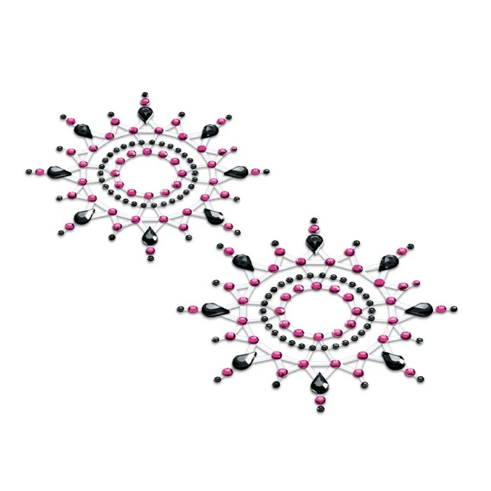 Украшения для груди и бикини со стразами Gloria Petits Joujoux, черно-розовые