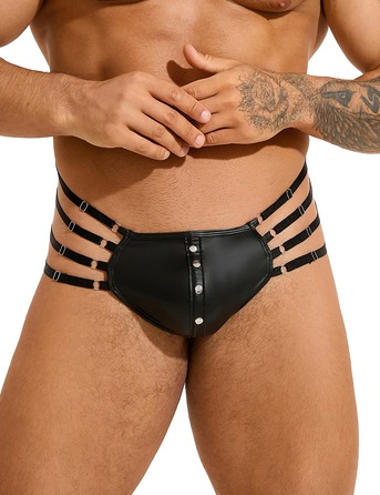 Стринги мужские черные STAR Night с регулирующими резинками по бокам, M