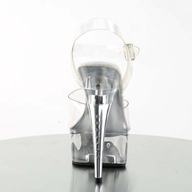 Босоножки Captiva-608, 6-дюймовый ремешок на щиколотке, босоножкии PF, с ремешком на пятке, прозрачные