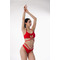 Шорты Freya для Pole Dance, Exotic и сценических выступлений с двойными ремешками, красный цвет