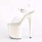 Босоножки Pleaser Flamingo-808LG. Каблук 8 дюймов, ремешок на щиколотке 4 дюйма, прозрачный/белый.