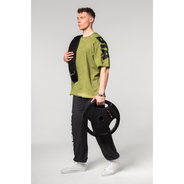 Футболка Nebbia Washed-off Oversized T-shirt LIFTING CLUB Green 368