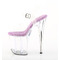 Босоножки Pleaser Flamingo-808, каблук 8 дюймов, ремешок на щиколотке 4 дюйма, лавандовый/прозрачный