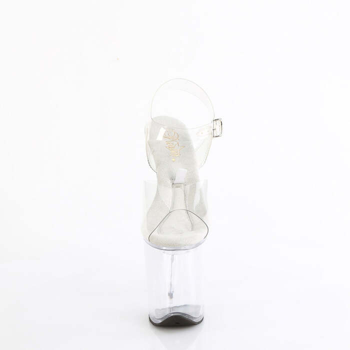 Босоніжки Treasure-808FLA на підборах 8 дюймів, босоніжки з ремінцем на щиколотці 4 дюйми з відділенням для людей з інвалідністю, прозорі