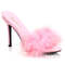 Slides Classique-01F Тапочки з хутра марабу на підборах 4 дюйми, Baby Pink