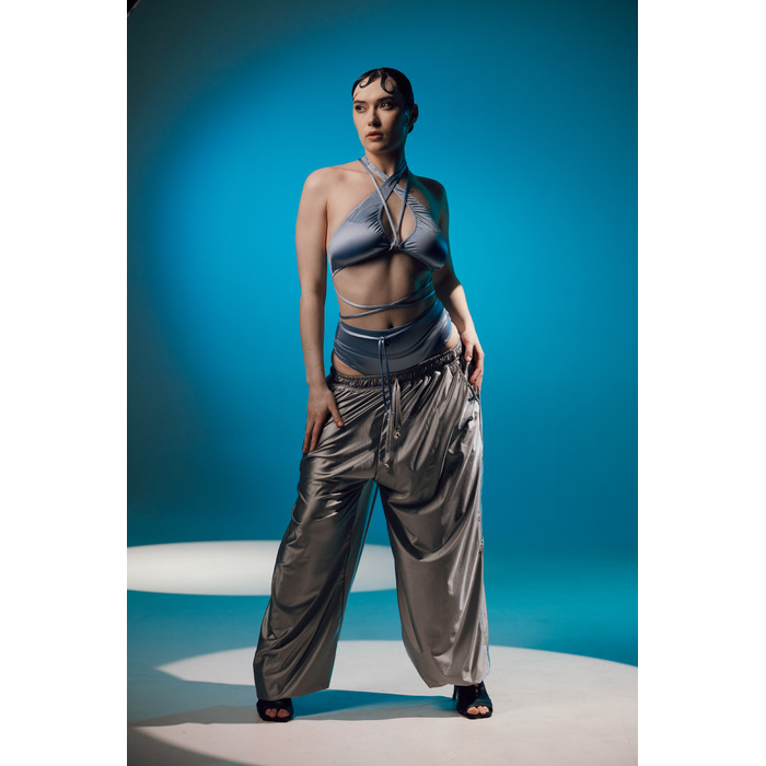 Штаны для танцев Gray silk_ сірий шовк