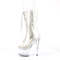 Чоботи Pleaser Adore-1050C *7-дюймовий каблук, 2 3/4-дюймові черевики зі шнурівкою спереду до середини ікри, бічна блискавка, прозорі