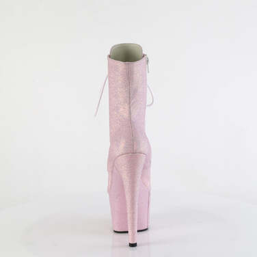 Чоботи Adore-1020SDG *7-дюймовий каблук, 2 3/4-дюймові черевики на шнурівці зпереду, блискавка збоку, ніжно-рожеві