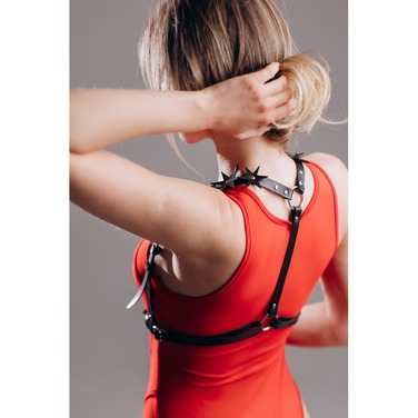 Портупея із зірочками Star Candy Hero, з екошкіри, чорна, One Size